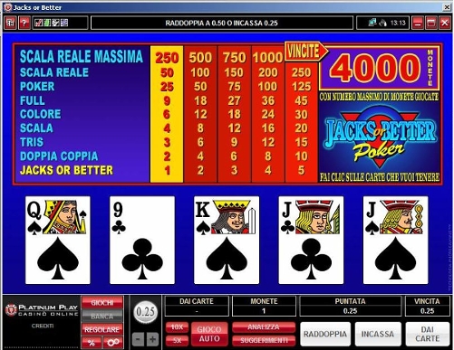 jacks or better Videopoker jacks or better - Platinum Play